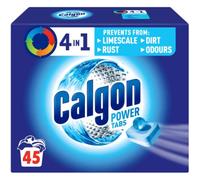 Calgon 4-in-1 Washing Machine Cleaner and Water Softener Tablets Removes Limescale & Odours, Deep Clean, Units 45 Tablets Packaging May Vary