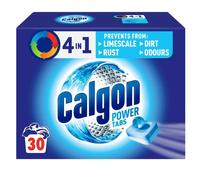 Calgon 4-in-1 Washing Machine Cleaner and Water Softener Tablets, Removes Limescale & Odours, Deep Clean, 30 Tablets