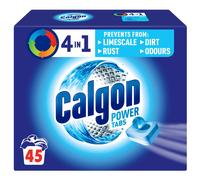 Calgon 4-in-1 Washing Machine Cleaner and Water Softener Tablets, Removes Limescale & Odours, Deep Clean, Units: 45 Tablets, Size: L Pack (Packaging