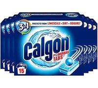 Calgon 4-in-1 Washing Machine Cleaner and Water Softener Tablets, Removes Limescale & Odours, Deep Clean, Units: 15 Tablets, Pack of 7 (Packaging May Vary)