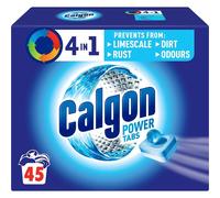 Calgon 4-in-1 Water Softener Tablets Washing Machine Cleaner Removes Odours Limescale Residue Deep Clean Units 45 Tablets Size L Pack of 45