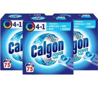 Calgon 4-in-1 Water Softener Tablets XL 3x75 Pack Removes Odours Limescale Residue Deep Clean (Packaging May Vary)