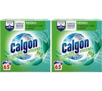 Calgon Hygiene Plus Washing Machine Cleaner & Limescale Remover, Water Softener Tablets, Unscented, 65 Tablets, Pack of 2 (130 Tabs Total)