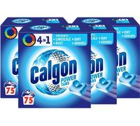 Calgon Tablets Water Softener Powerball 4-in-1, Large Pack 75 Tablets, Multipack of 4