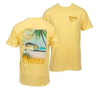 Calhoun Cerveza Pacífico Clara Beer T-Shirt - Higher & Higher Beach House Shirt, Yellow, L