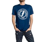 Calhoun NHL Mens Alternate Team Logo Moisture Wicking Performance Rashguard Short Sleeve T-Shirt, Tampa Bay Lightning, Large