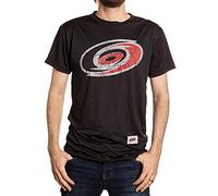 Calhoun NHL Mens Loose Fit Performance Rashguard Wicking Short Sleeve Shirt, Carolina Hurricanes, Large