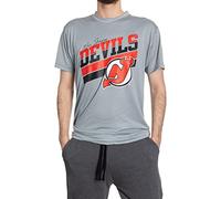 Calhoun NHL Mens Short Sleeve Rash Guard Wicking T-Shirt, New Jersey Devils, Large