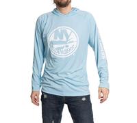 Calhoun NHL Mens UPF 50+ Sun Protection Hooded Long Sleeve Shirt, New York Islanders, XL