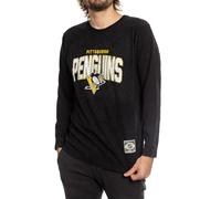 Calhoun NHL Surf & Skate Mens Acid Wash Long Sleeve Cotton Shirt - The Lakeside Collection, Pittsburgh Penguins, Medium