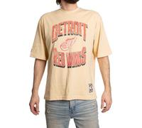 Calhoun NHL Surf & Skate Mens Garment Dyed Vintage Boxy Fit Oversized Soft Retro T-Shirt, Detroit Red Wings, Medium