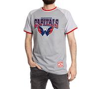 Calhoun NHL Surf & Skate Mens Retro Style Reverse Terry Contrast Trim Short Sleeve T-Shirt - The Coastal Collection, Washington Capitals, Large