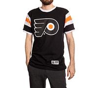 Calhoun NHL Surf & Skate Mens Shoulder Stripe Varsity Inset Sleeve Retro Style T-Shirt - The Coastal Collection, Philadelphia Flyers, XL