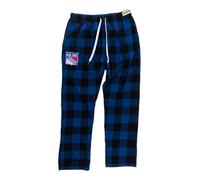 Calhoun NHL Surf & Skate Men's Team Logo Plaid Pajama Pants - 100% Woven Brushed Soft Fabric, New York Rangers, Medium