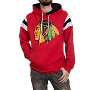 Calhoun NHL Surf & Skate Mens Varsity Retro Style Pullover Hoodie - The Coastal Collection, Chicago Blackhawks-red, Medium