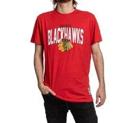 Calhoun NHL Surf & Skate Mens Vintage Style Distressed Heather Tone Rustic T-Shirt, Chicago Blackhawks, XXL