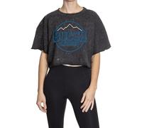 Calhoun Womens Busch Light Acid Washed Crop Top - Official Logo Tee, Oversized Cotton Drop Shoulder T-Shirt, Black, L-XL