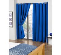 Emma Barclay Cali Eyelet - Woven Thermal Blackout Eyelet Curtains in Blue - Width 66 x Drop 72" (168 x 183cm)