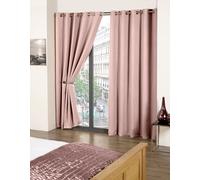 Emma Barclay Cali Eyelet - Woven Thermal Blackout Eyelet Curtains in Blush Pink - Width 66 x Drop 90" (168 x 228cm)