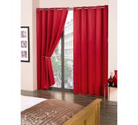 Emma Barclay Cali Eyelet - Woven Thermal Blackout Eyelet Curtains in Red - Width 66 x Drop 54" (168 x 137cm)