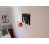 Cali Kiwi Pros MVP Mini Indoor Basketball Hoop & Ball Set in Solid red Cedar Made in USA. Unique Over The Door or Wall Option 5 Mini Basketballs for Indoor Fun. (Black White Pro MVP)