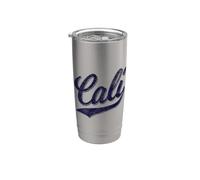 CALI Sporty Varsity Script Style Typography California Stainless Steel Insulated Tumbler