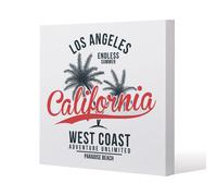 Cali West Coast Slim Style Canvas Print 30x30cm , 15mm Slim Real wood. Benjamin Tate Design Natural One Size