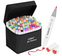 Caliart 121 Colors Dual Tip Art Markers Sketch Pens, Easter Basket Stuffers for Kids Teens Toddler, Permanent Alcohol Based Markers for Adult Book Eggs Decorations Gift Drawing Supplies Kit
