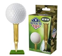 Caliber Gourmet Tactical Golf Tee - Set of 50 Bullet Shaped Golf Tees for Precision Performance, Bullet Shaped Golf Tees for Golf Balls, Golf Club Accessories, Plastic Construction, Christmas Gift