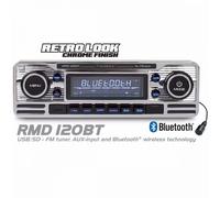 Caliber Mechless Retro Style Bluetooth USB AUX Car Stereo Radio Chrome Finish