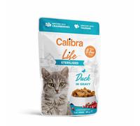 Calibra Life Pouch Adult Cat Food Sterilised Duck - 28 x 85g