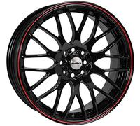 Calibre Y565J-LYBA0138+_12214 Motion Alloy Wheel for Renault Thalia 1998-2008, 6.5 x 15-inch, Black/Red Pinstripe