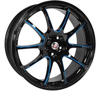 Calibre Y770J-LYBB0640+_15627 Friction Alloy Wheel for Renault Thalia 1998-2008, 7 x 17-inch, Black/Candy Blue Ball Polished