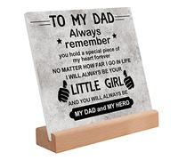 Calibron Gifts for Dad from Daughter, Dad Birthday Gift Acrylic Plaque, Birthday Gifts for Dads Desk Decorative Sign for Home Office