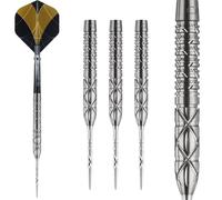 Caliburn | Player Darts | Steel Tip Darts Set | 95% Tungsten Barrel | Silver & Gold | Han G2 | Includes Darts Flights and Stems (24g)