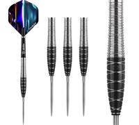 Caliburn | Spiro Darts | Steel Tip Darts Set | 90% Tungsten Barrel | S1 | Multiple Weights Available. (25g) | Professional Darts Set with Flights and Stems.
