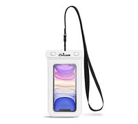 CaliCase Extra Large Waterproof Floating Phone Pouch - IPX8 Waterproof Floating Phone Case With Lanyard For iPhone X-15/ S20-S24/ Pixel 4-8 - White