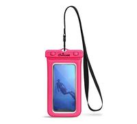 CaliCase Extra Large Waterproof Floating Phone Pouch - IPX8 Waterproof Floating Phone Case With Lanyard For iPhone X-15/ S20-S24/ Pixel 4-8 - Pink
