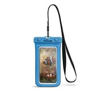 CaliCase Extra Large Waterproof Floating Phone Pouch - IPX8 Waterproof Floating Phone Case With Lanyard For iPhone X-15/ S20-S24/ Pixel 4-8 - Blue