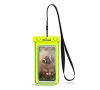 CaliCase Universal Waterproof Floating Phone Pouch - IPX8 Waterproof Floating Phone Case With Lanyard For iPhone X-15/ S20-S24/ Pixel 4-8 - Yellow Glow in the Dark