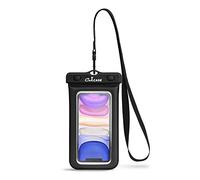CaliCase Universal Waterproof Floating Phone Pouch - IPX8 Waterproof Floating Phone Case With Lanyard For iPhone X-15/ S20-S24/ Pixel 4-8 - Black