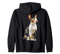 Calico Cat Art Feline Lover Design Zip Hoodie