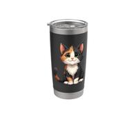 Calico Cat Big Eyes Kawaii Kitten Stainless Steel Insulated Tumbler