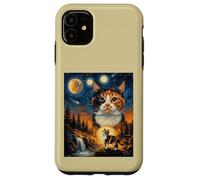 Calico Cat Howling To The Moon Case for iPhone 11