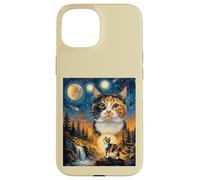 Calico Cat Howling To The Moon Case for iPhone 15