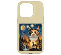Calico Cat Howling To The Moon Case for iPhone 15 Pro