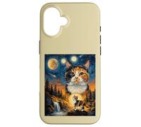 Calico Cat Howling To The Moon Case for iPhone 16