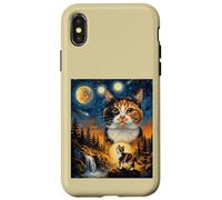 Calico Cat Howling To The Moon Case for iPhone X/XS