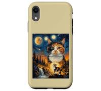 Calico Cat Howling To The Moon Case for iPhone XR