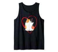 Calico Cat in Heart Christmas Valentines Day Mom Dad Tank Top